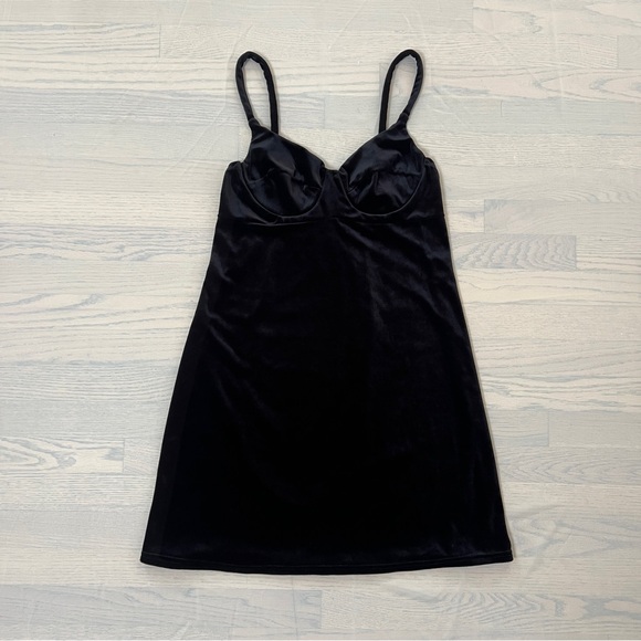 90s Black Velvet Push Up Sleeveless Dress - Picture 1 of 6